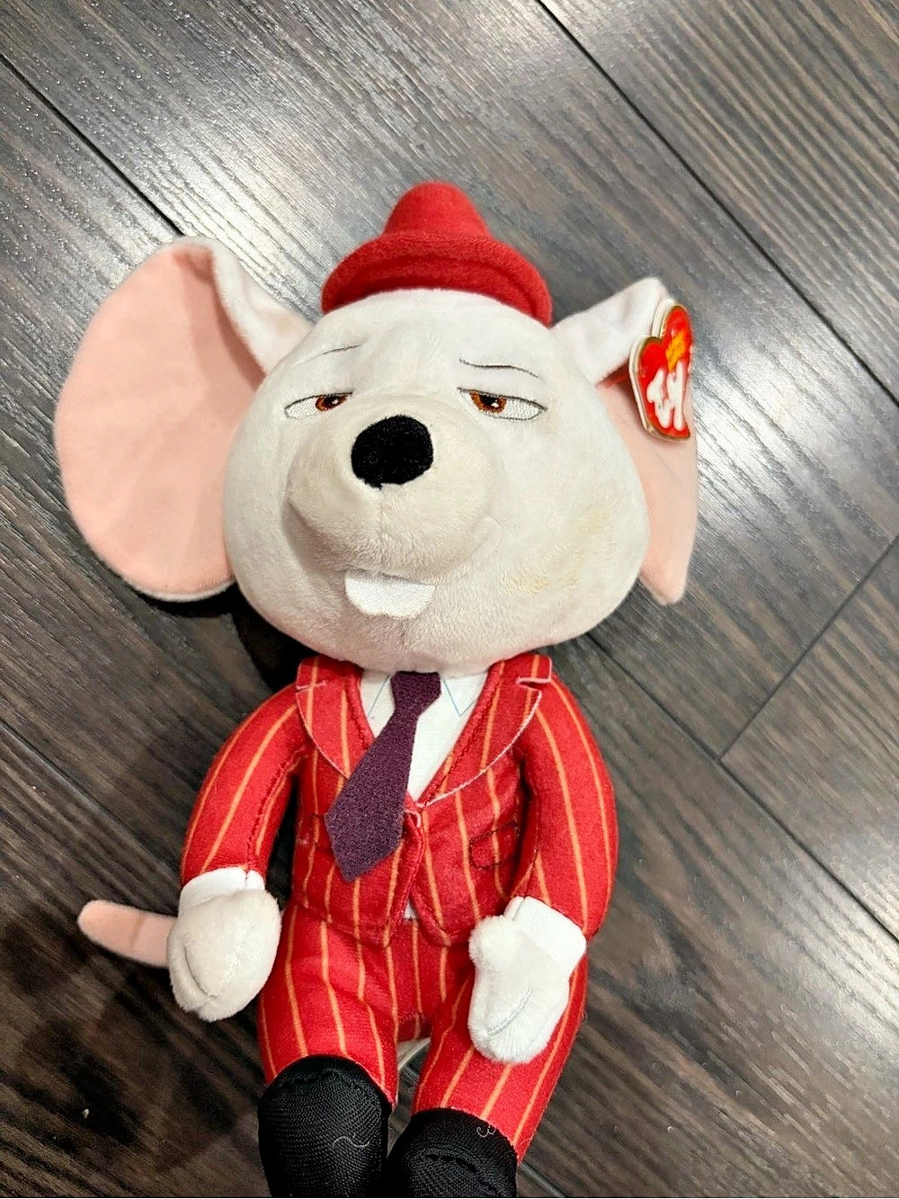Mike Plush Stuffed Animal in Red & White Like New